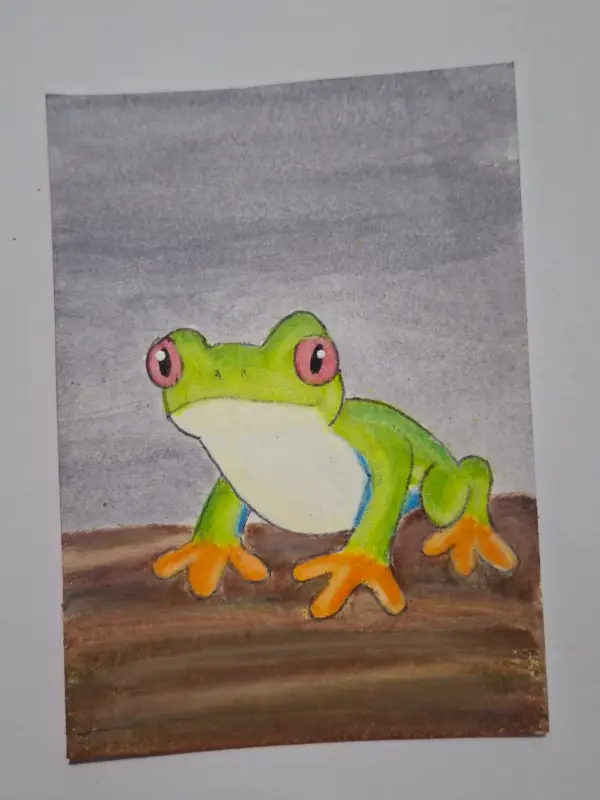 Tree Frog aceo art card