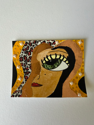 Pearls and Prints aceo art card thumbnail 1