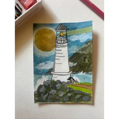 Lighthouse No. 1 aceo art card thumbnail 1