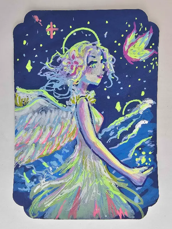 Angel in the Clouds aceo art card