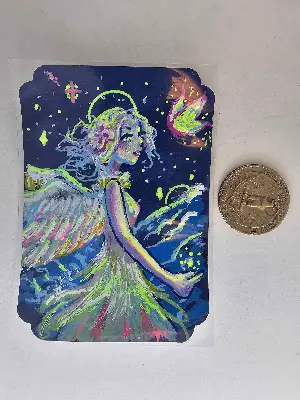 Angel in the Clouds aceo art card thumbnail 2