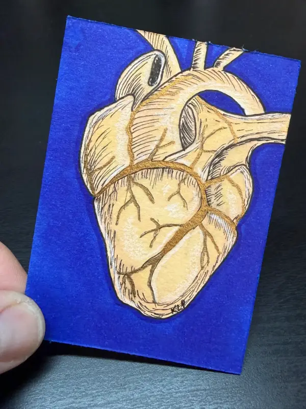 Kintsugi Porcelain Heart aceo art card