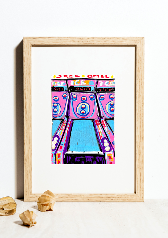 Skee-Ball at Indiana Beach aceo art card