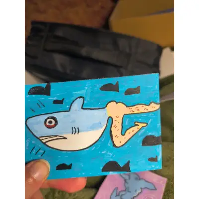 Reverse mermaid aceo art card thumbnail 3