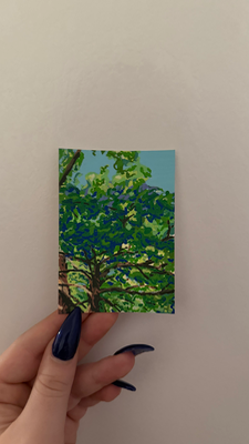 trees of the ending spring aceo art card thumbnail 1