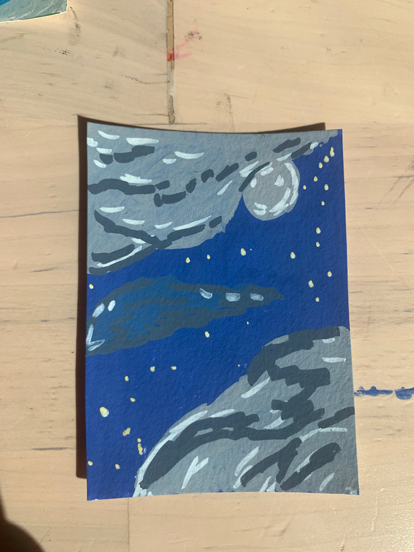 Gentle midnight skies aceo art card