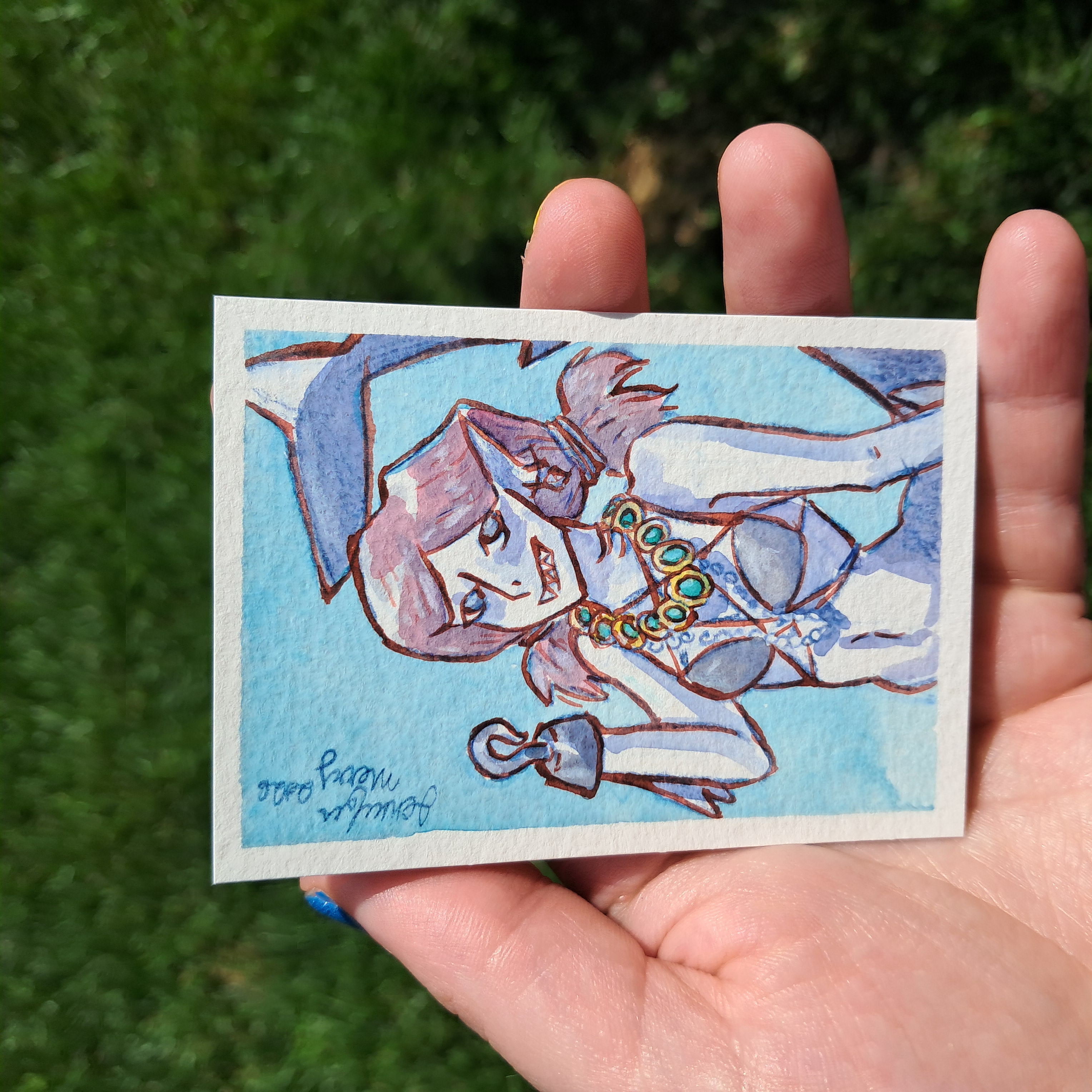 Pirate Mermaid Watercolor ACEO aceo art card