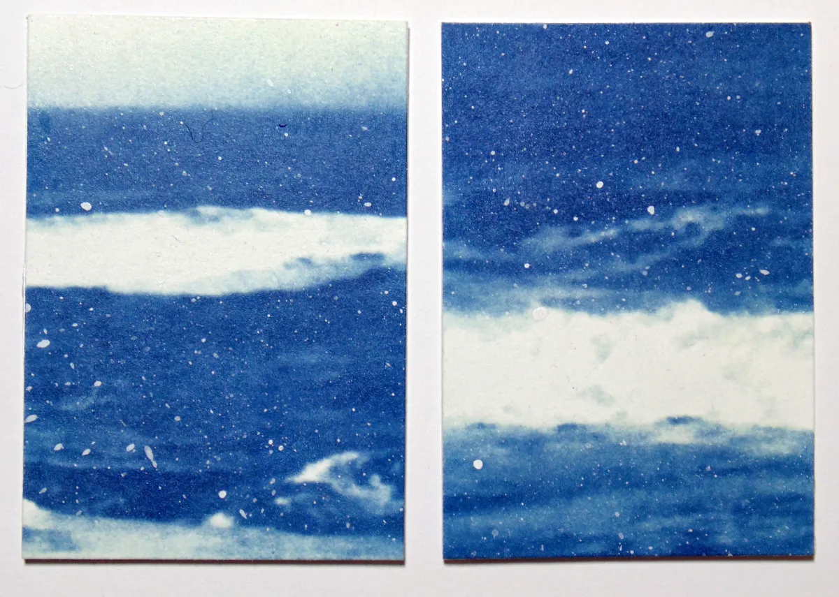 Kill Devil Hills Cyanotype Original Art ACEO aceo art card