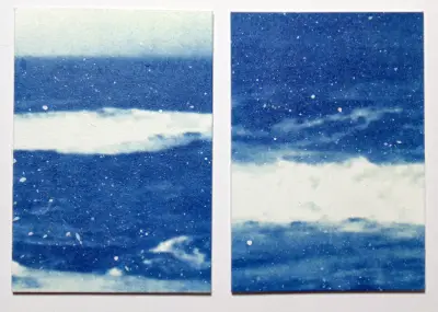 Kill Devil Hills Cyanotype Original Art ACEO aceo art card thumbnail 1
