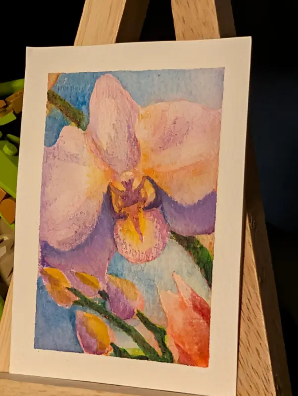 Orchid aceo art card