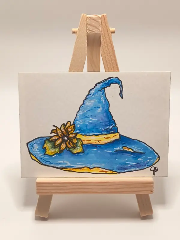 Blue Moon Hat aceo art card