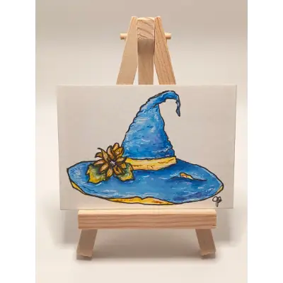 Blue Moon Hat aceo art card thumbnail 1