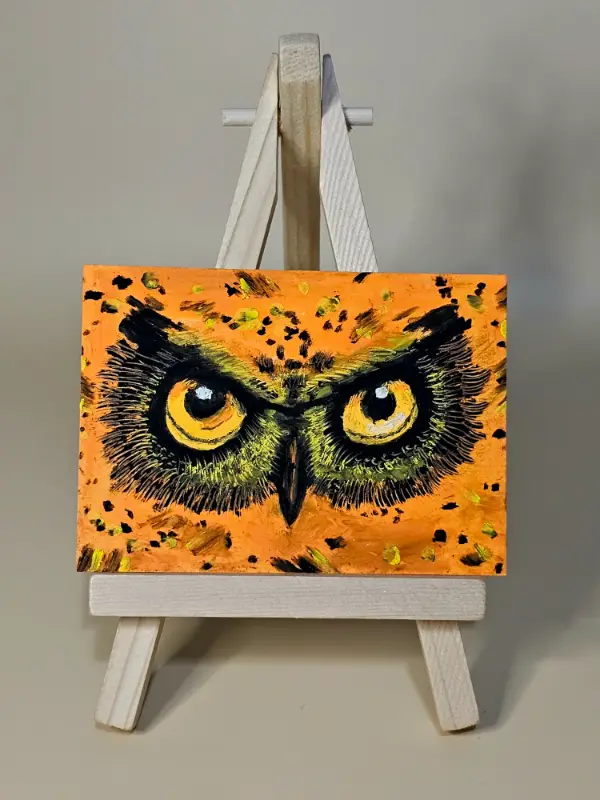 Owl Eyes aceo art card