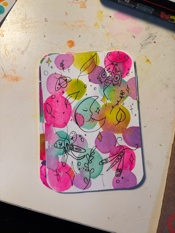 Moonbeam, baby aceo art card