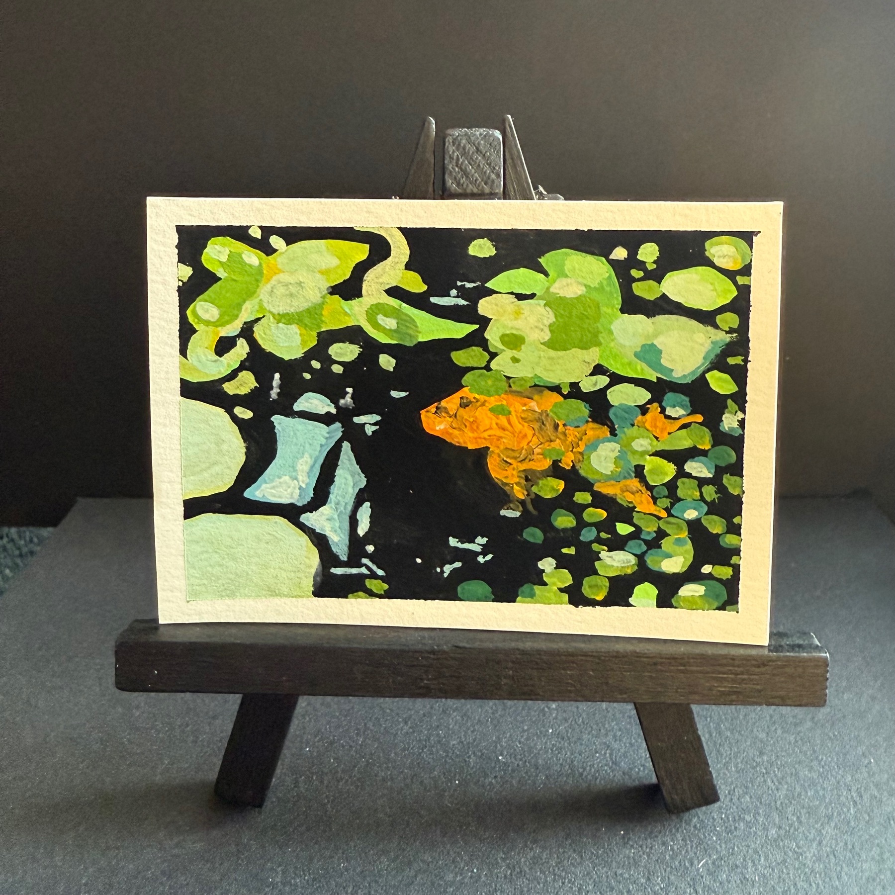 goldfish pond ii aceo art card