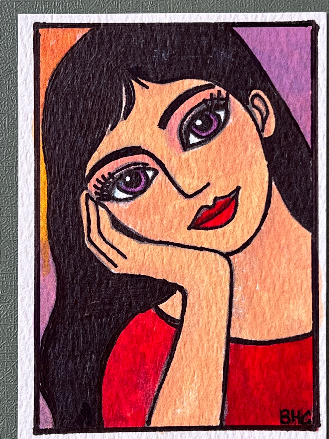 Viola aceo art card