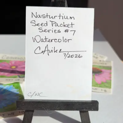 Nasturtium Seed Packet ACEO aceo art card thumbnail 3