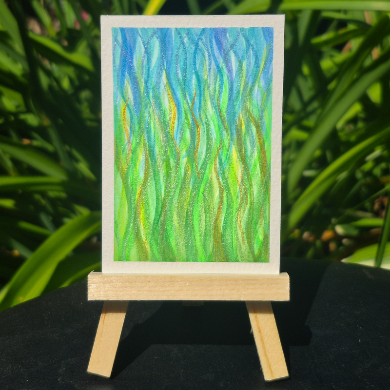 Cattails aceo art card