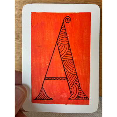 Fanciful Letter A aceo art card thumbnail 1