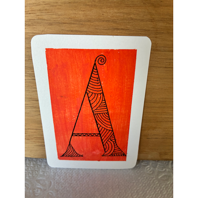 Fanciful Letter A aceo art card thumbnail 2