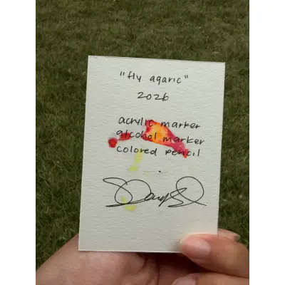 Fly Agaric Cutie aceo art card thumbnail 2
