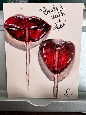 Sealed With A Kiss aceo art card thumbnail 2