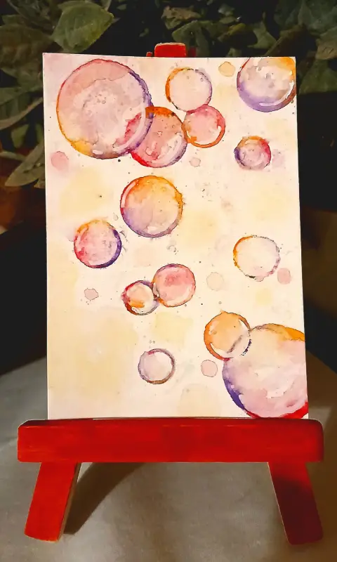 Bubbles at Dawn aceo art card