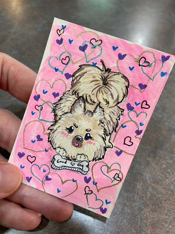 Good dog aceo art card