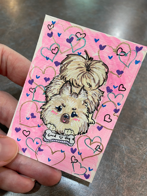 Good dog aceo art card thumbnail 1