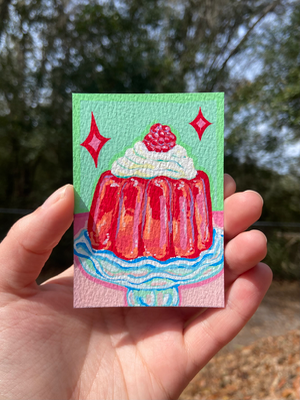 Raspberry Jell-O aceo art card thumbnail 2