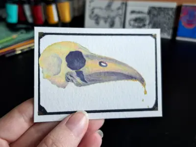 When The Lyrebird Hums aceo art card thumbnail 2