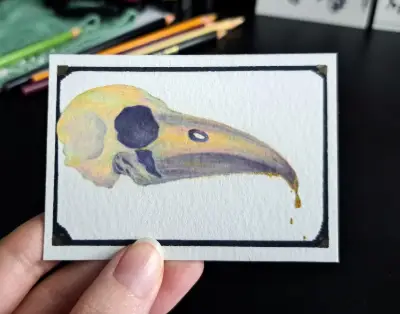 When The Lyrebird Hums aceo art card thumbnail 1