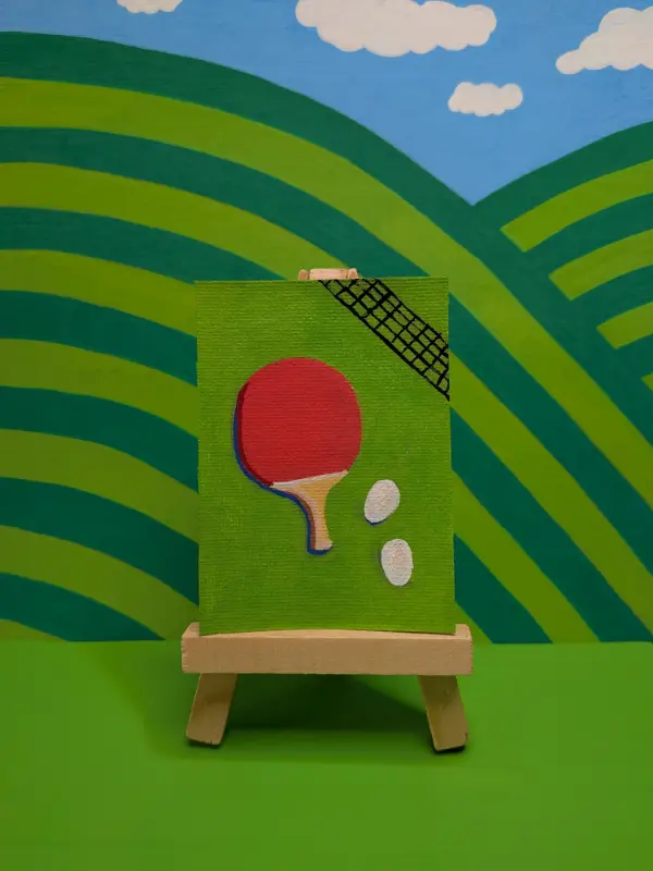 Egg Pong aceo art card