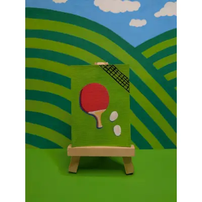 Egg Pong aceo art card thumbnail 1