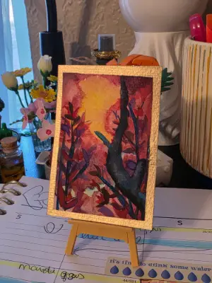 Blue Woods aceo art card thumbnail 1