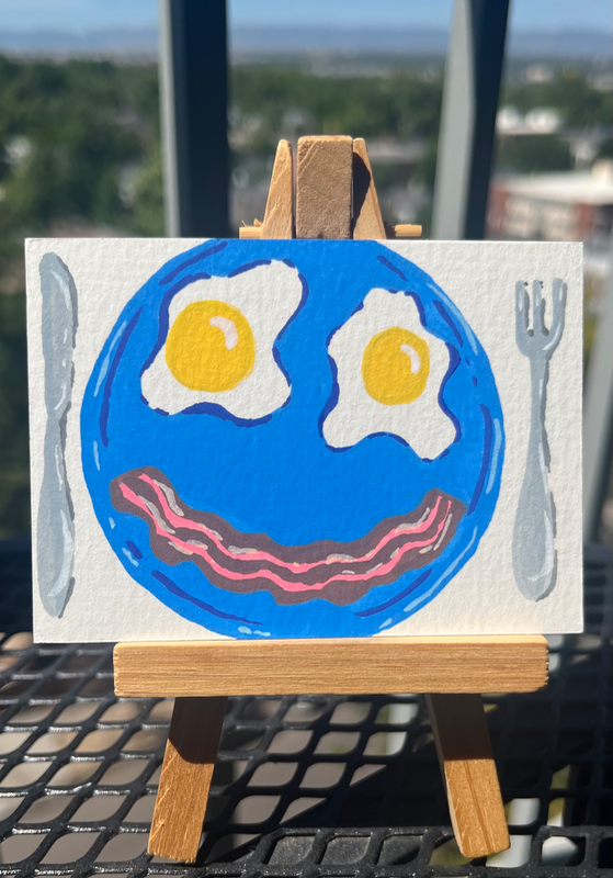 Happy Breakfast aceo art card