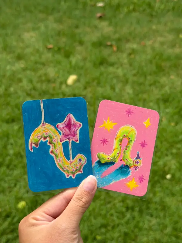 Party Worms aceo art card