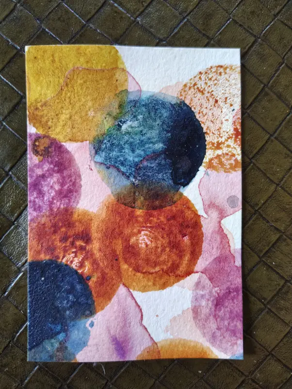WaterColour Dots 4 by CheyAnne aceo art card