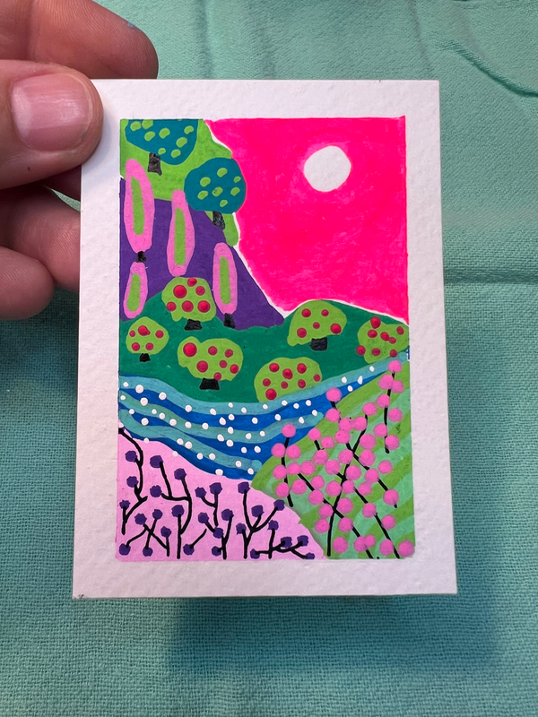 Happy aceo art card