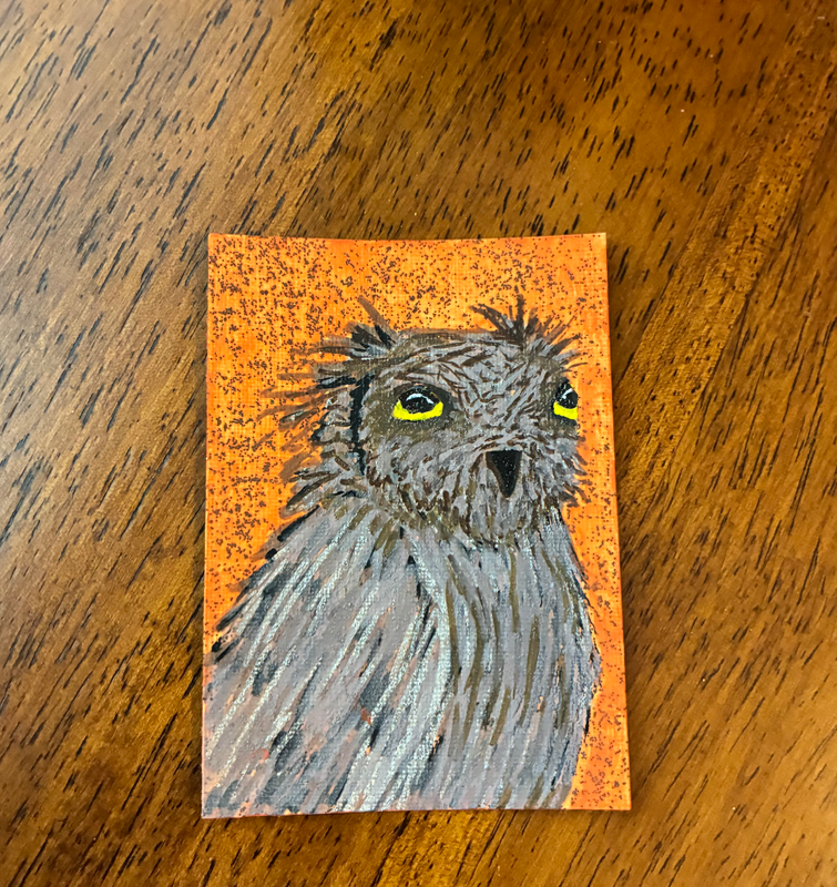 Golden Gaze aceo art card