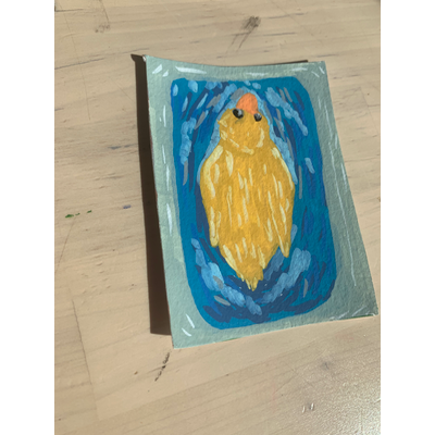 Adventures with a little rubber duck in a bathtub aceo art card thumbnail 1