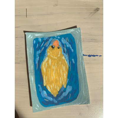 Adventures with a little rubber duck in a bathtub aceo art card thumbnail 2
