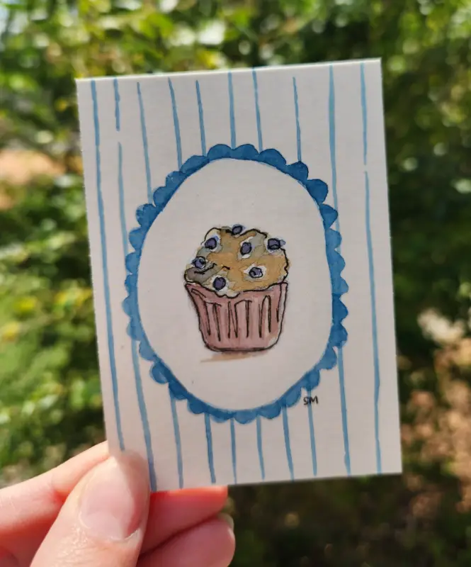 Blueberry Muffin aceo art card