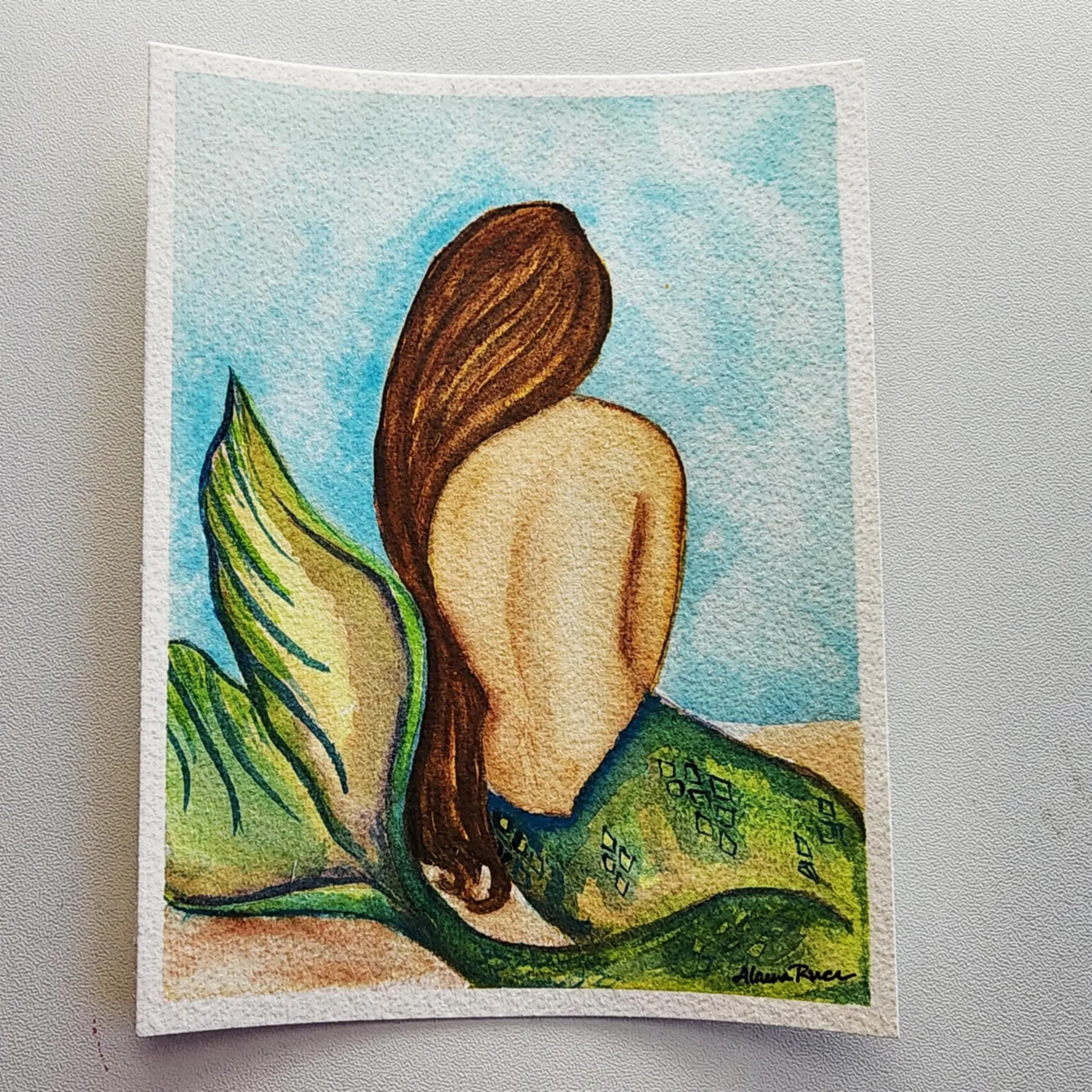 Always waiting aceo art card