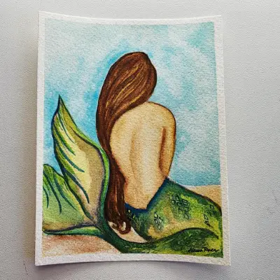 Always waiting aceo art card thumbnail 1
