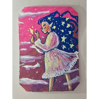 Starry Hair aceo art card thumbnail 1