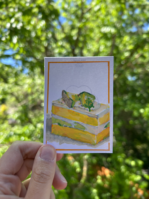 Melon Cake aceo art card thumbnail 2