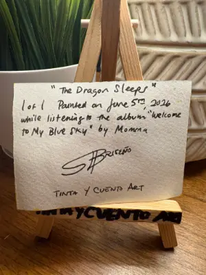 The Dragon Sleeps aceo art card thumbnail 2