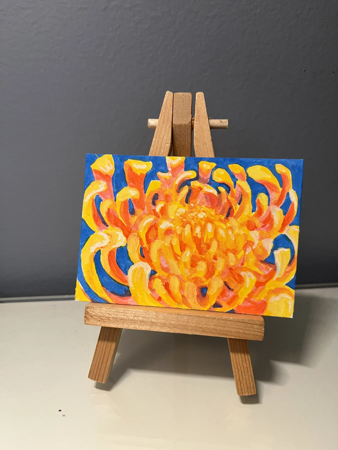 Fiery Crysanthemum aceo art card