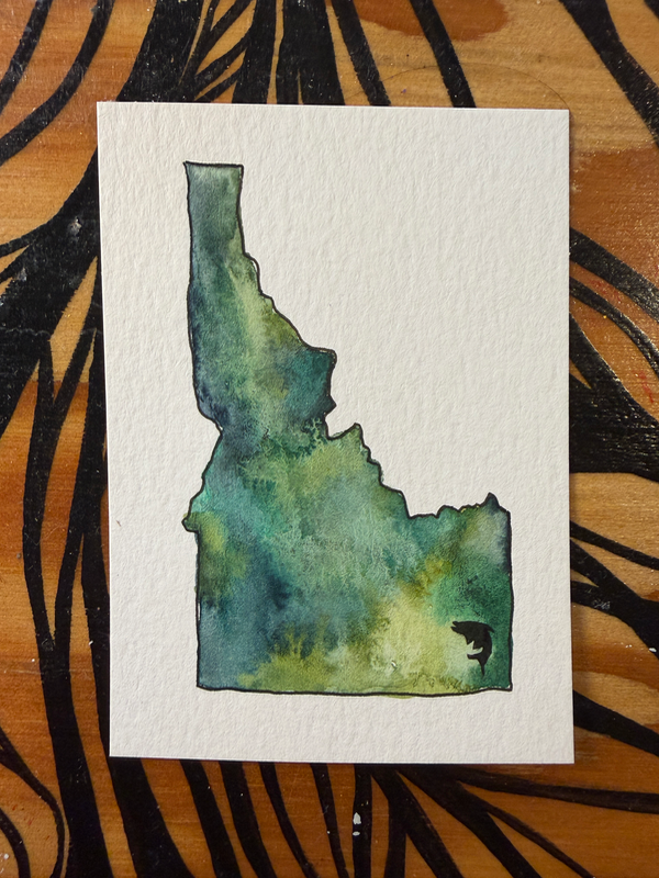 Idaho: Trout aceo art card